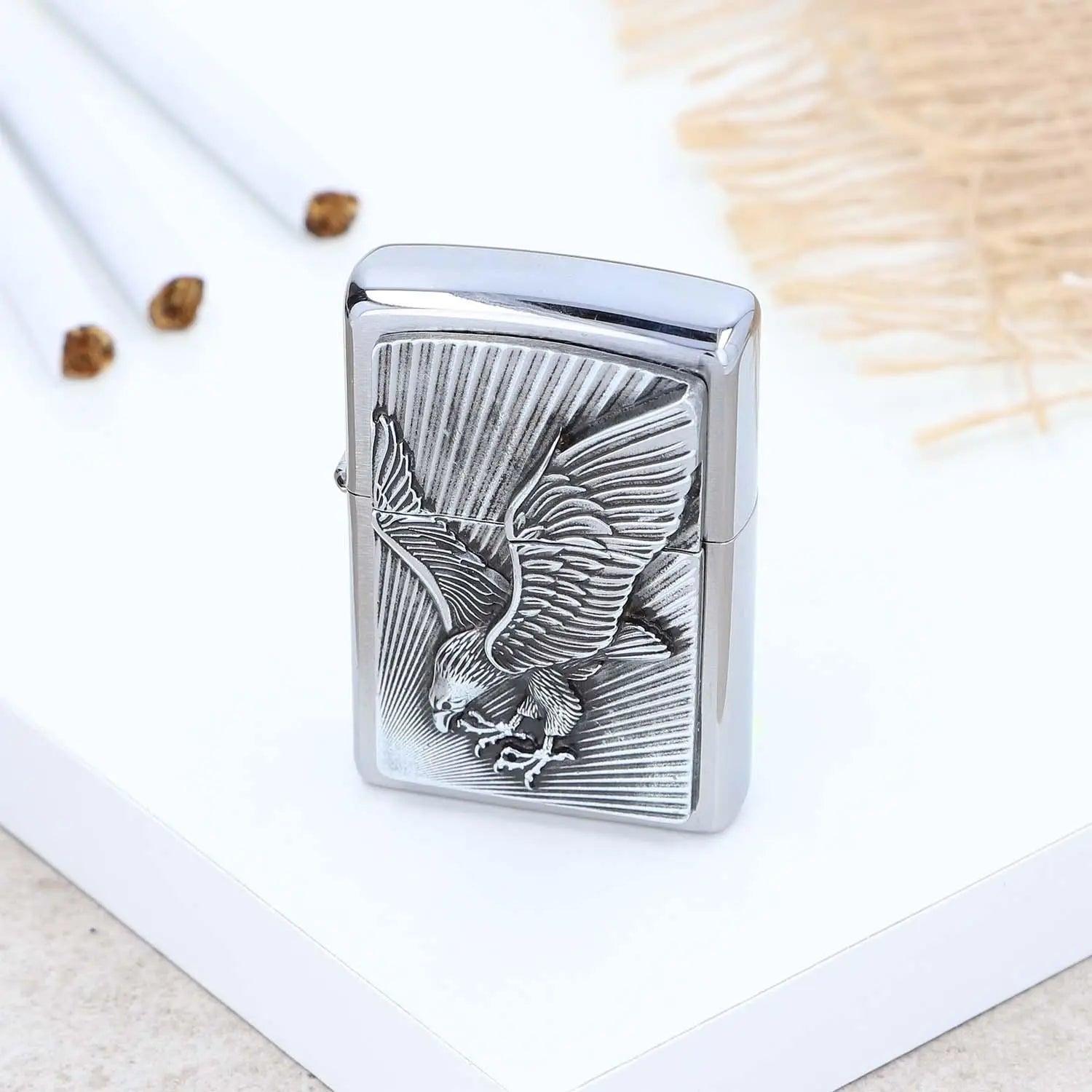 Premium Zippo Adler mit Gravur - originales windfestes Benzinfeuerzeug