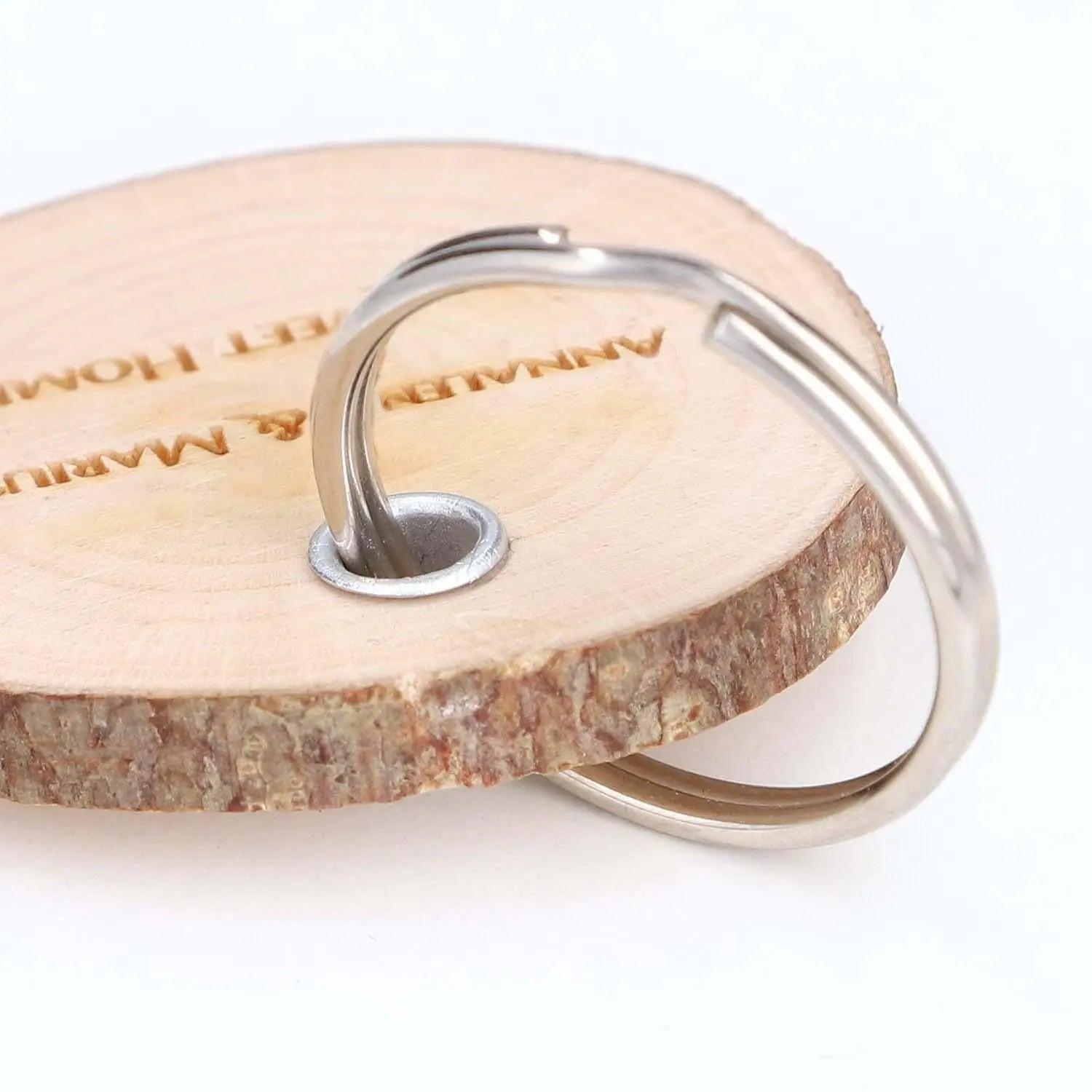 Holz Schlüsselanhänger Rindenscheibe mit Gravur - personalisiert