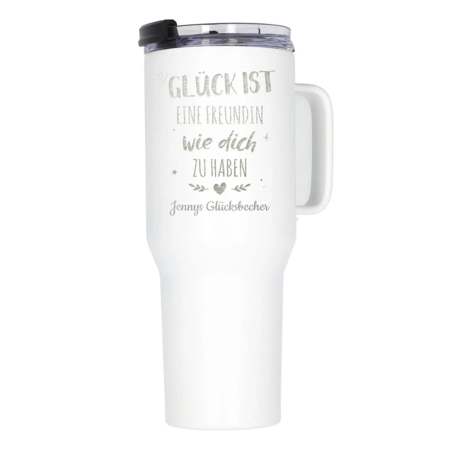 Thermobecher personalisiert in weiß mit Strohhalm "Rocky Mountains" 1,2 l