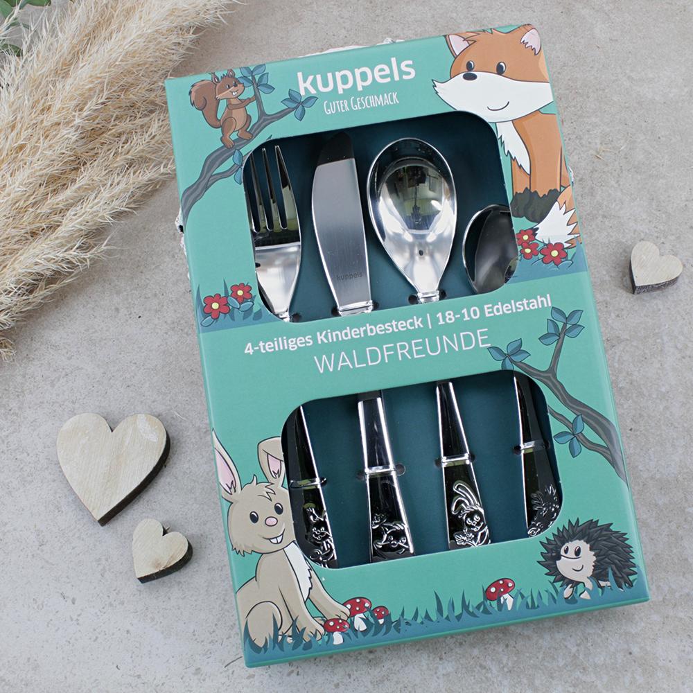 Amefa Kinderbesteck 4-teilig mit Gravur WALDFREUNDE