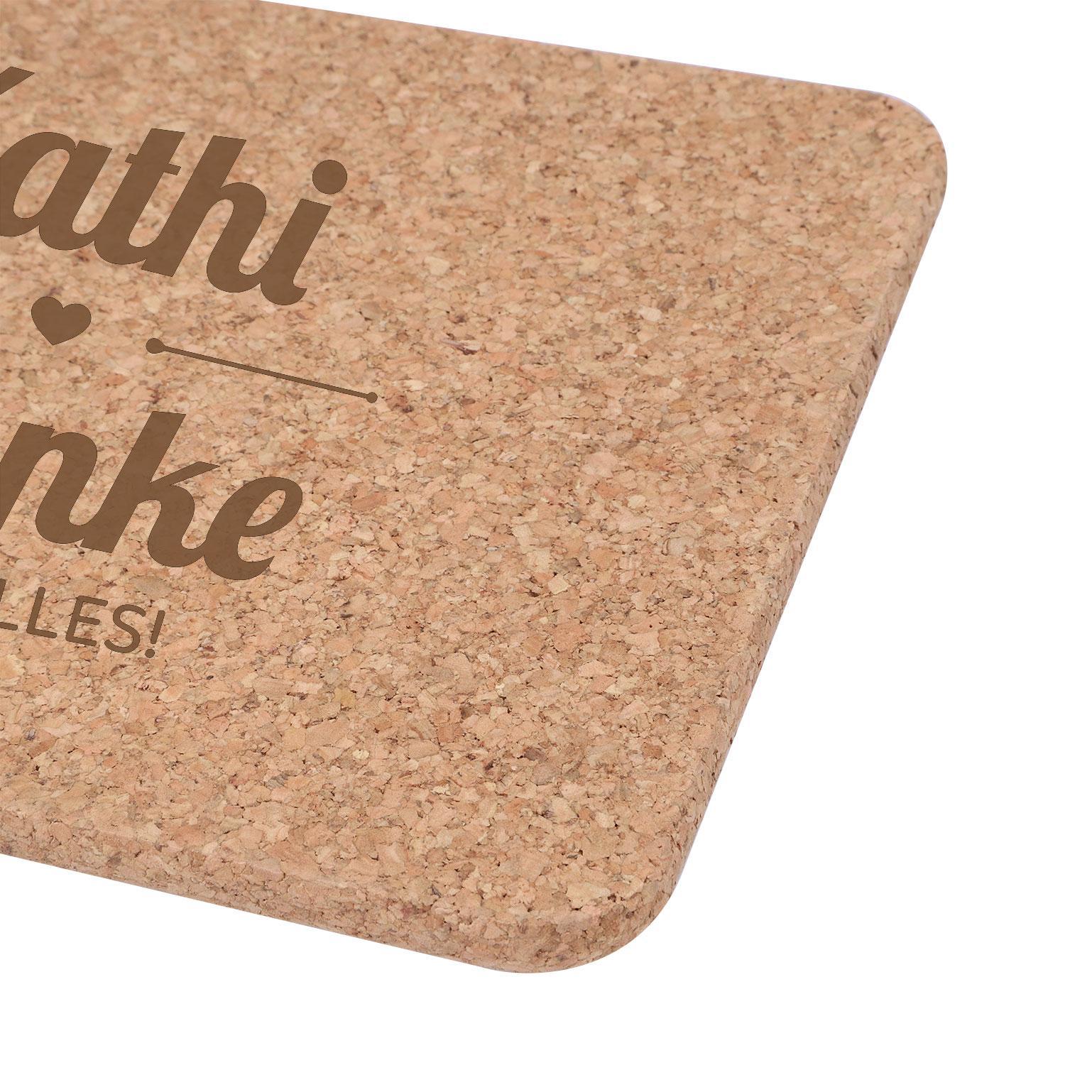 Untersetzer-Set aus Kork mit Gravur - 2-teilig personalisiert