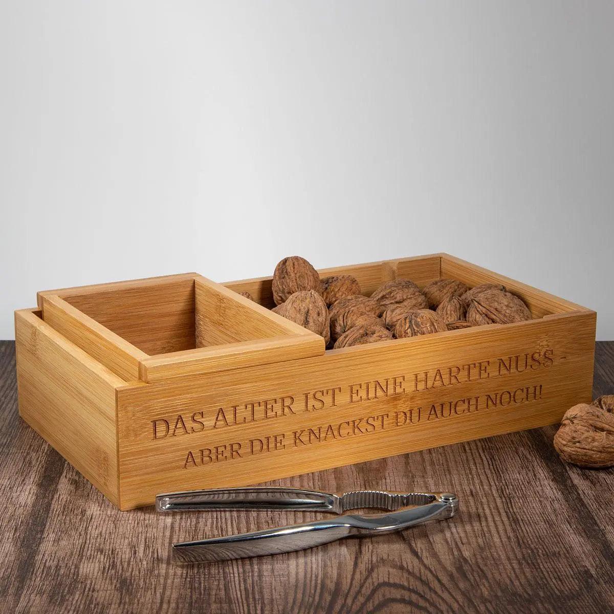 Nussknacker-Set mit Gravur aus Bambus