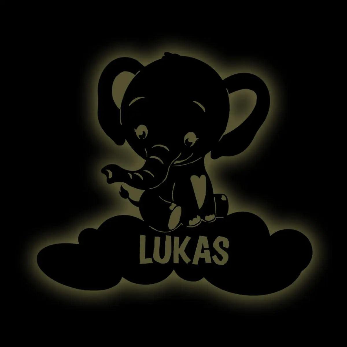 Nachtlicht Baby Elefant mit Personalisierung