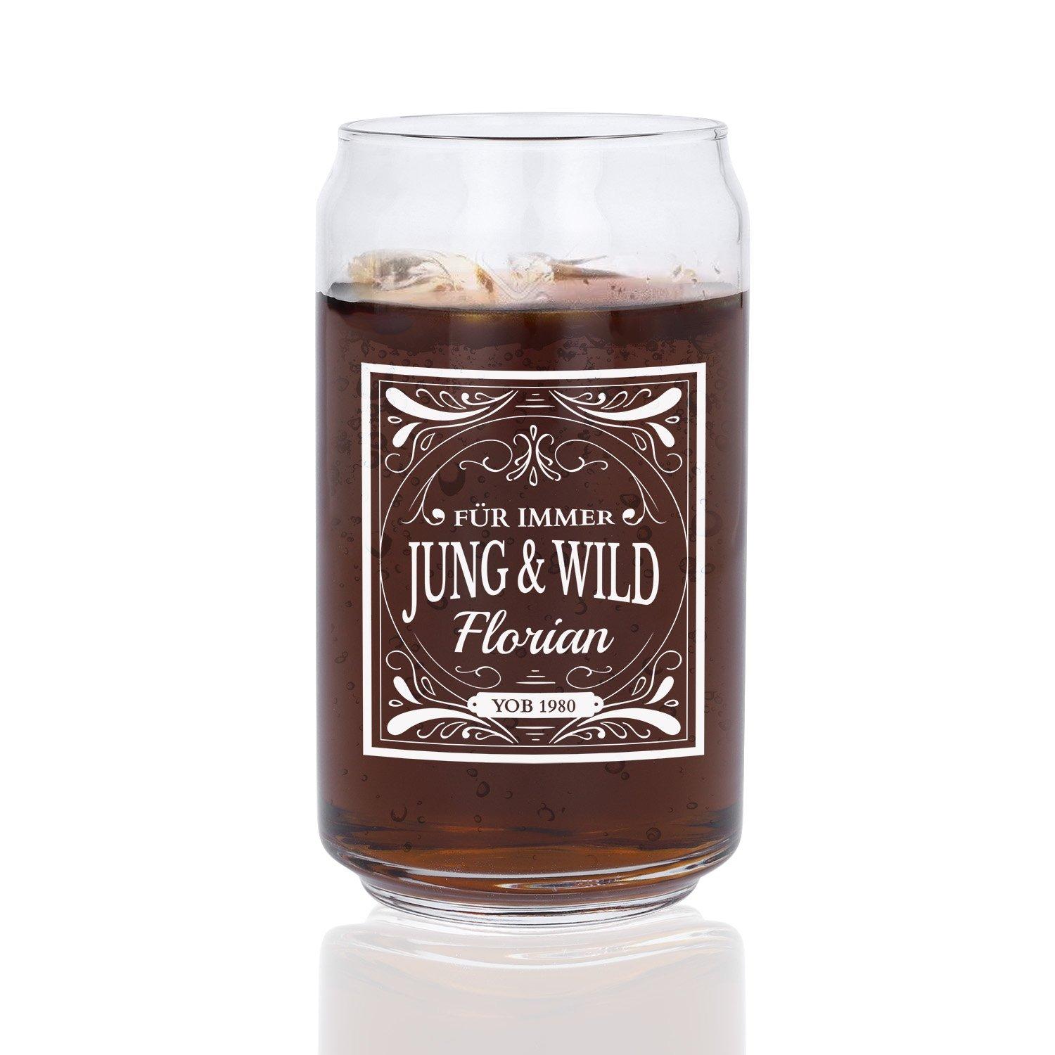 Cola Glas mit Gravur "Happiness" 470 ml - personalisiertes Colaglas