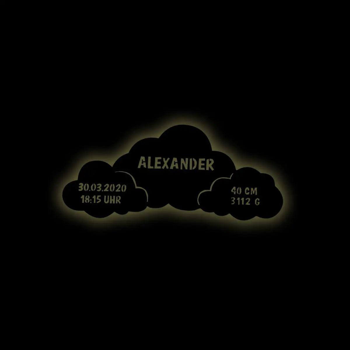 Nachtlicht Wolken mit Personalisierung
