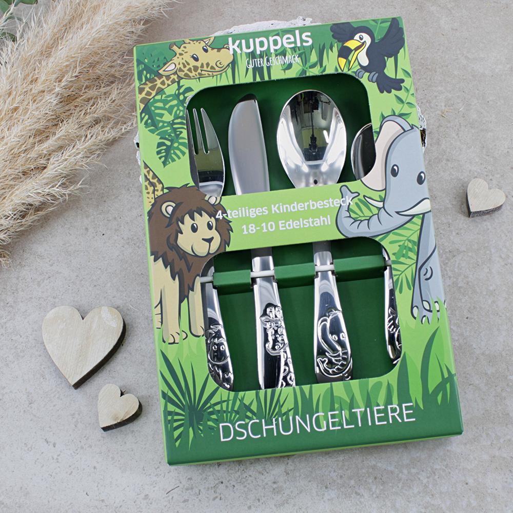 Amefa Kinderbesteck 4-teilig mit Gravur Dschungeltiere