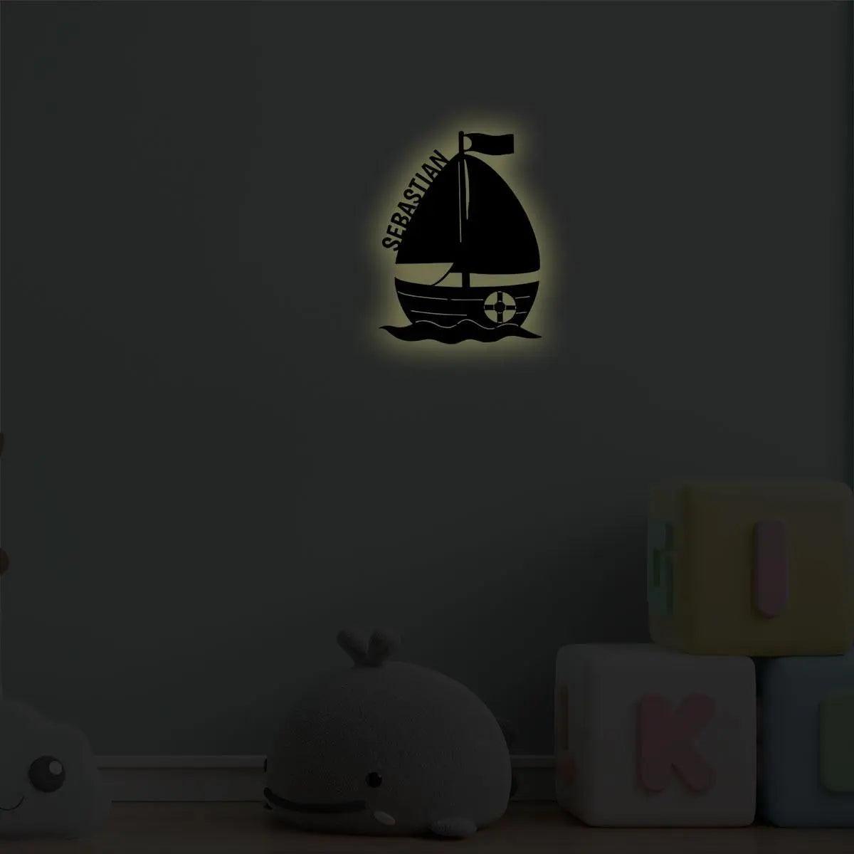 Nachtlicht Boot mit Personalisierung