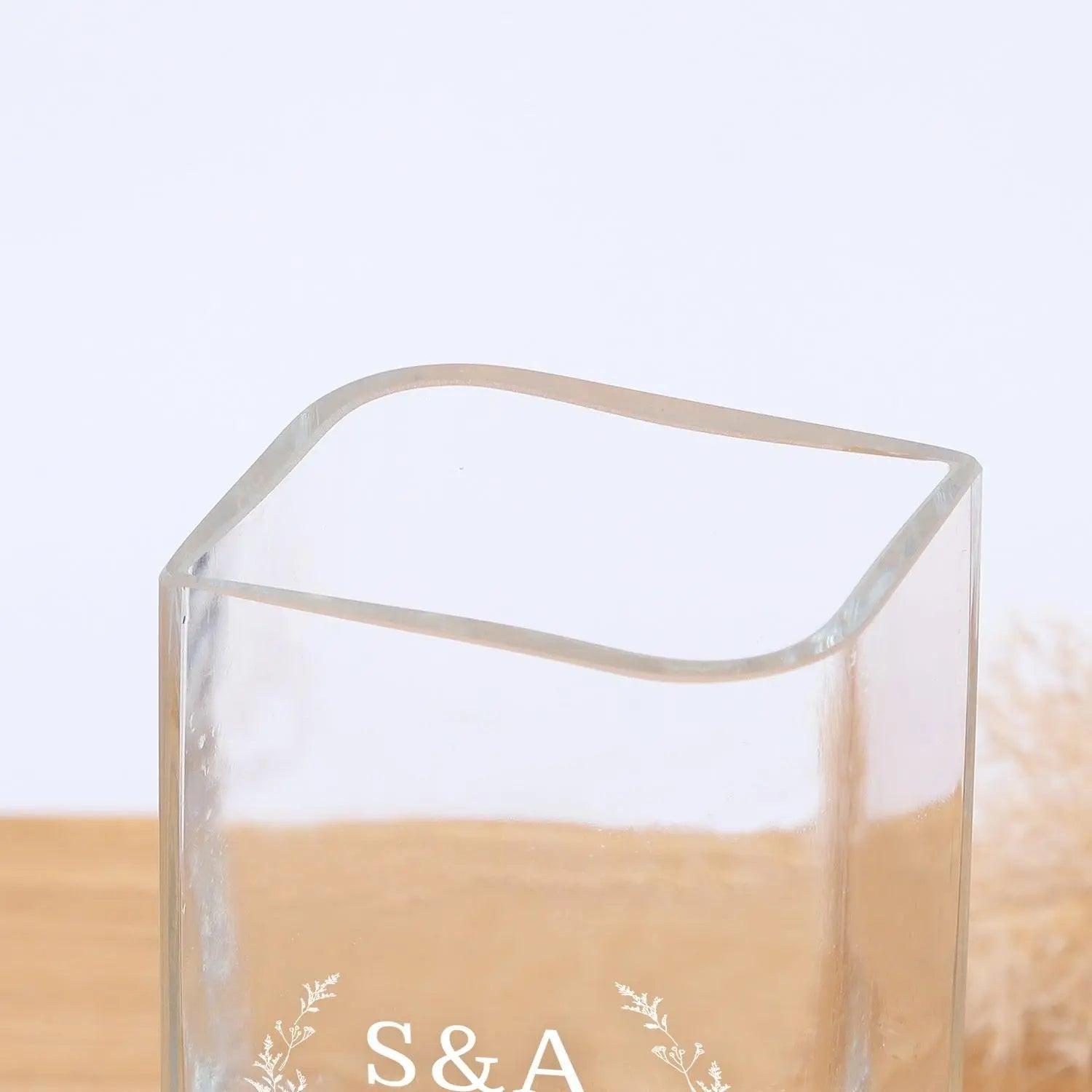 LEONARDO Vase mit Gravur Lucca 20 cm - dekorative Glasvase als Geschenkidee