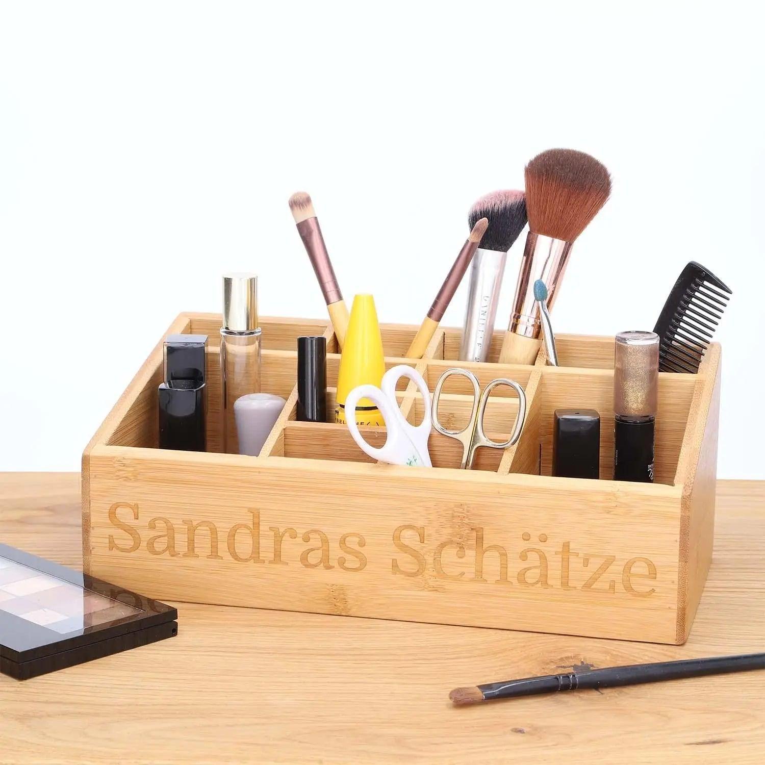 Organizer aus Bambus mit Gravur - Schreibtisch-Organizer personalisiert