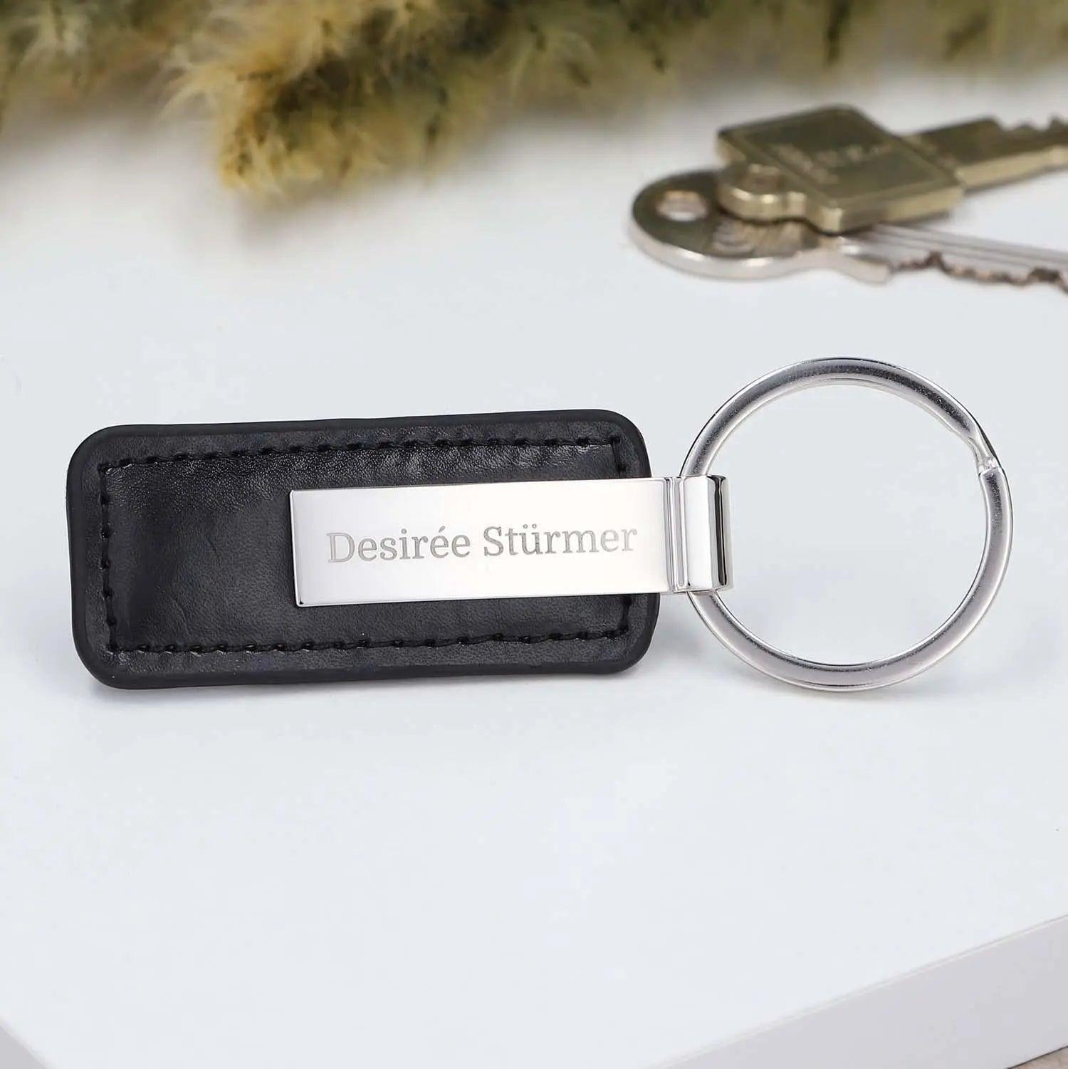 Schlüsselanhänger mit Kunstleder und Gravur "Florenz" - personalisiert