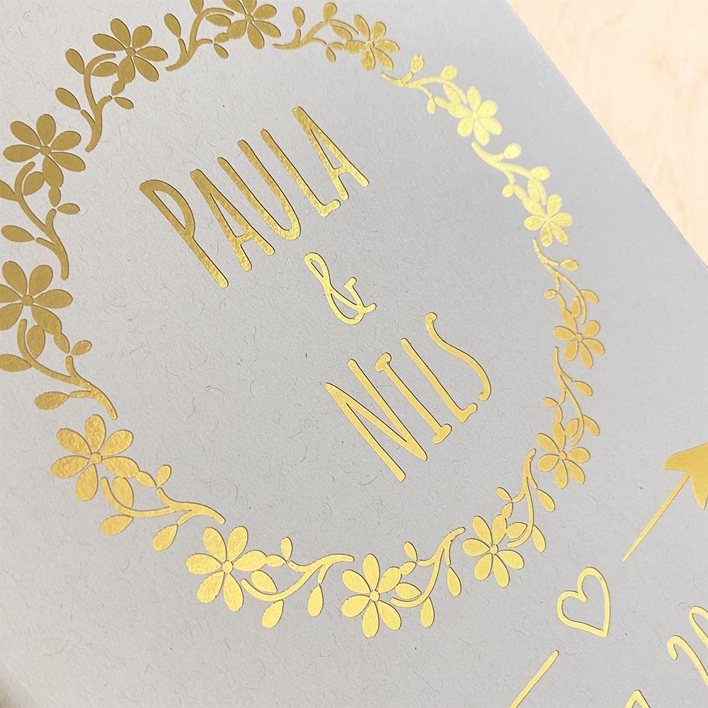 Notizbuch personalisiert Weiß / Gold Metallic - DIN A5 mit Gravur