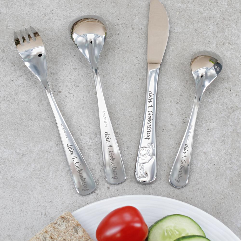 Amefa Kinderbesteck 4-teilig mit Gravur WALDFREUNDE