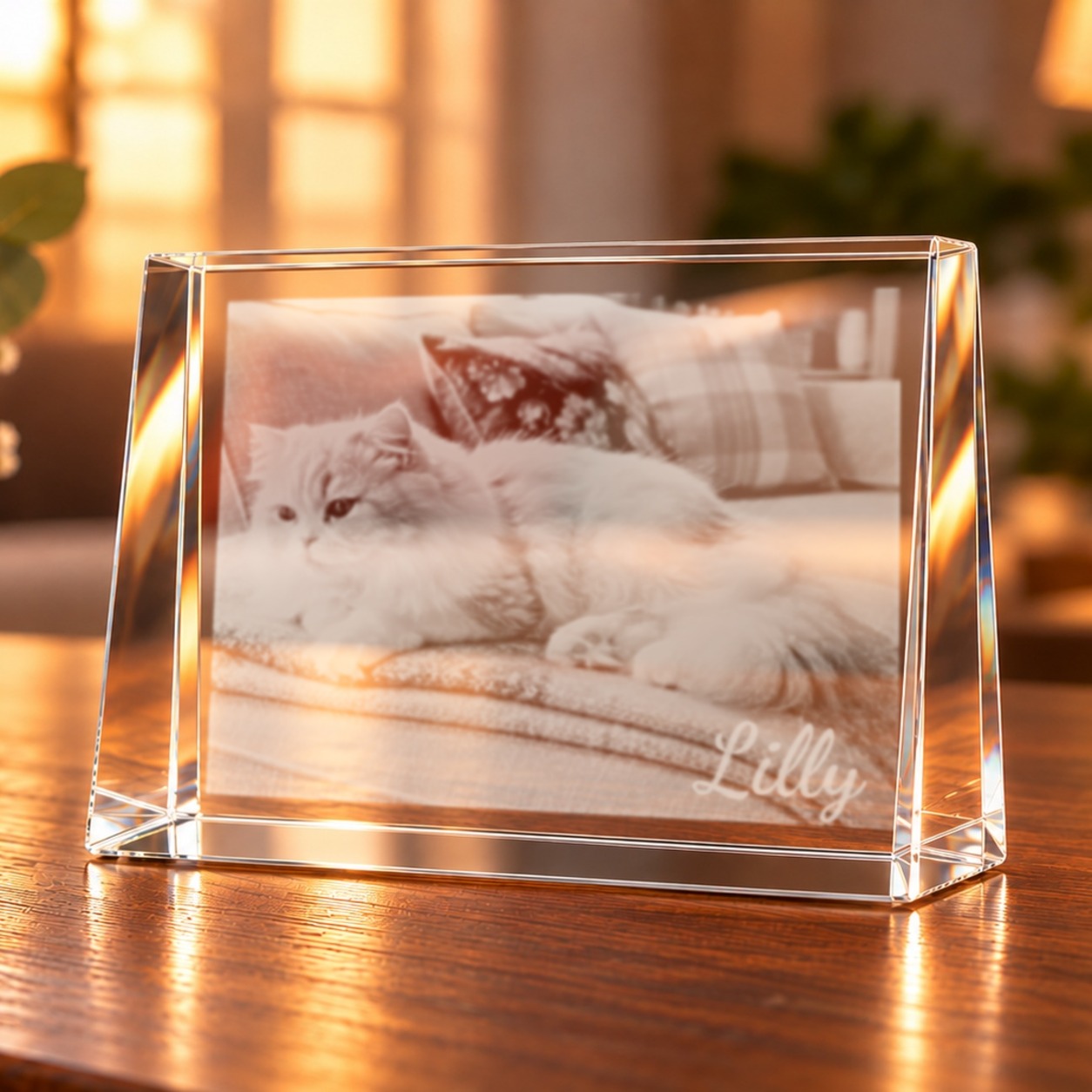 3D-Glaskristall Fotoframe mit Foto-Gravur
