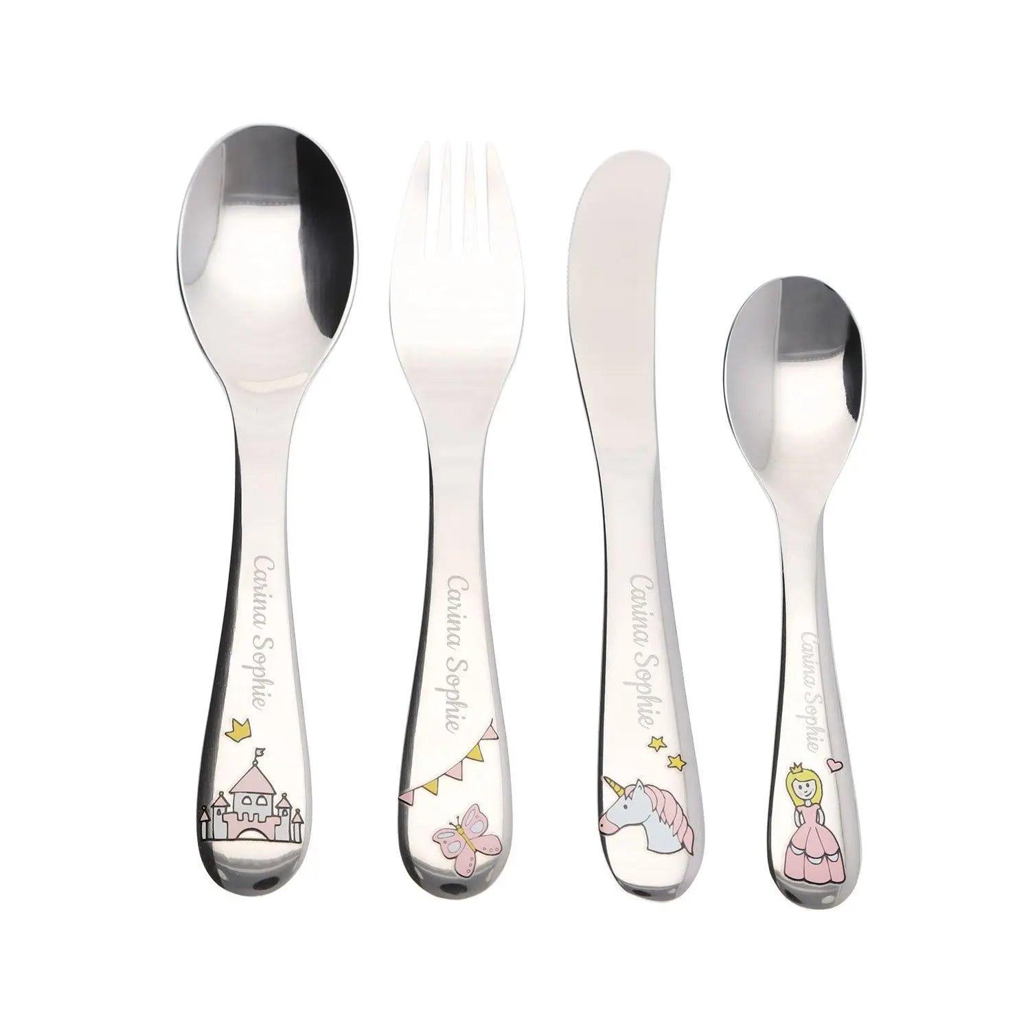 Kinderbesteck "Prinzessin" (4-teilig mit Gravur)