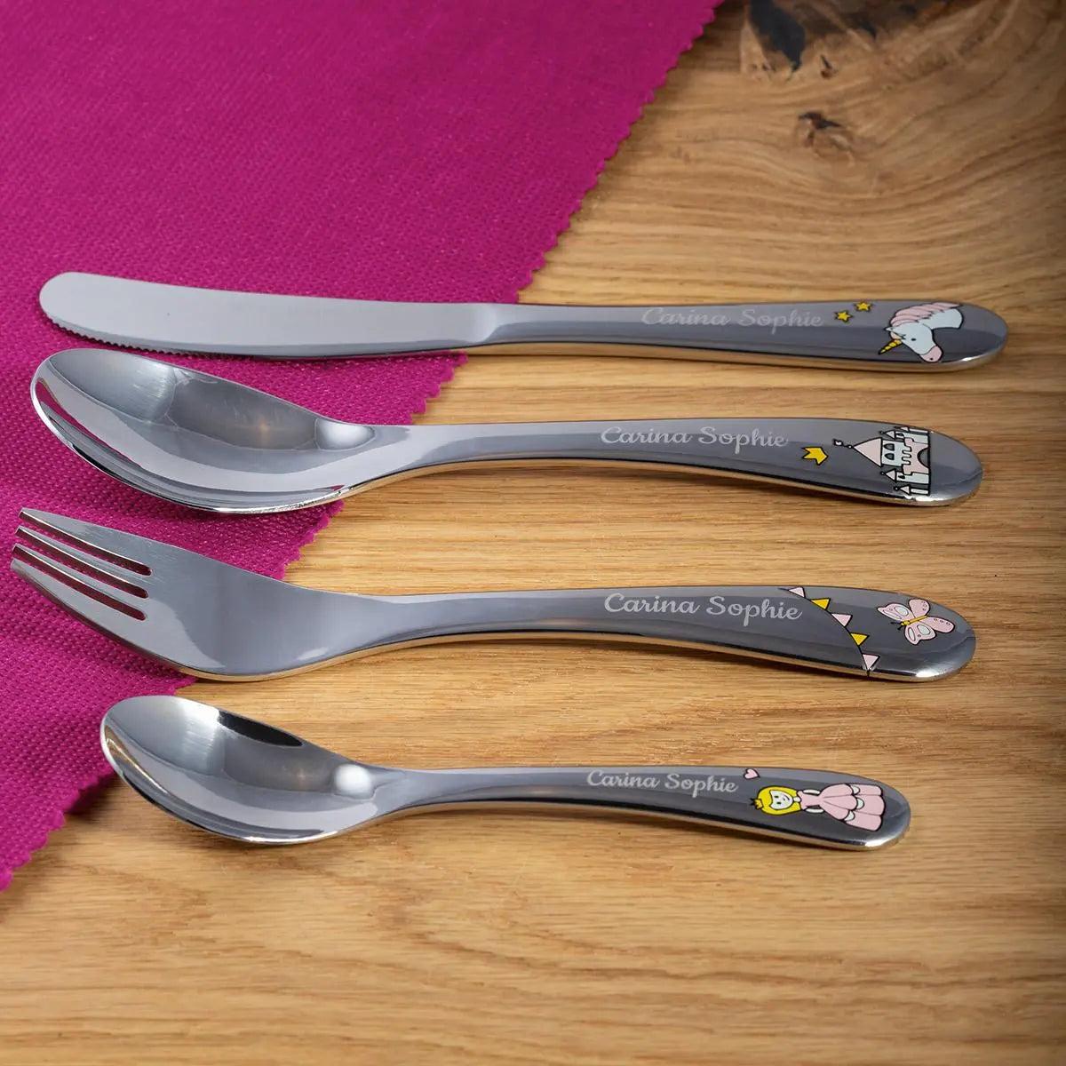 Kinderbesteck "Prinzessin" (4-teilig mit Gravur)