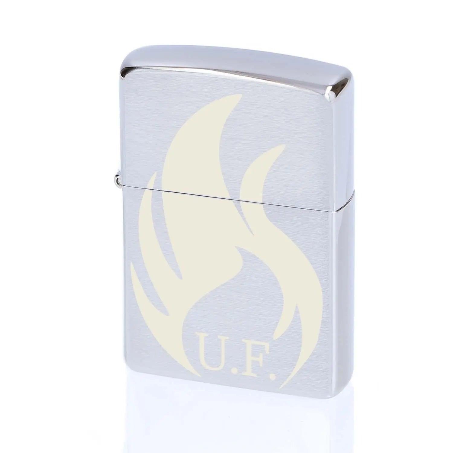 Zippo Chrome Brushed mit Gravur - originales windfestes Benzinfeuerzeug