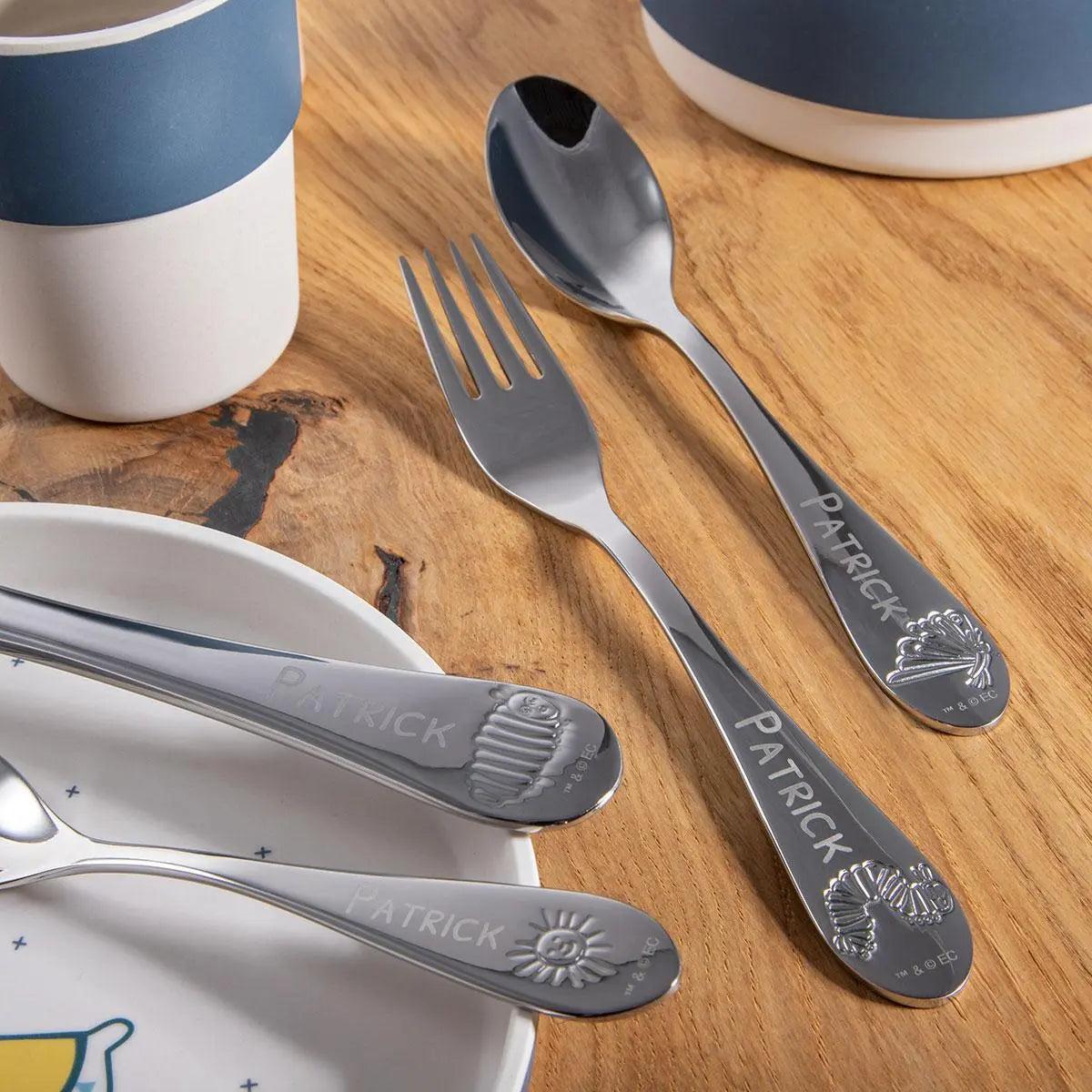 Kinderbesteck "Raupe Nimmersatt" (4-teilig mit Gravur)