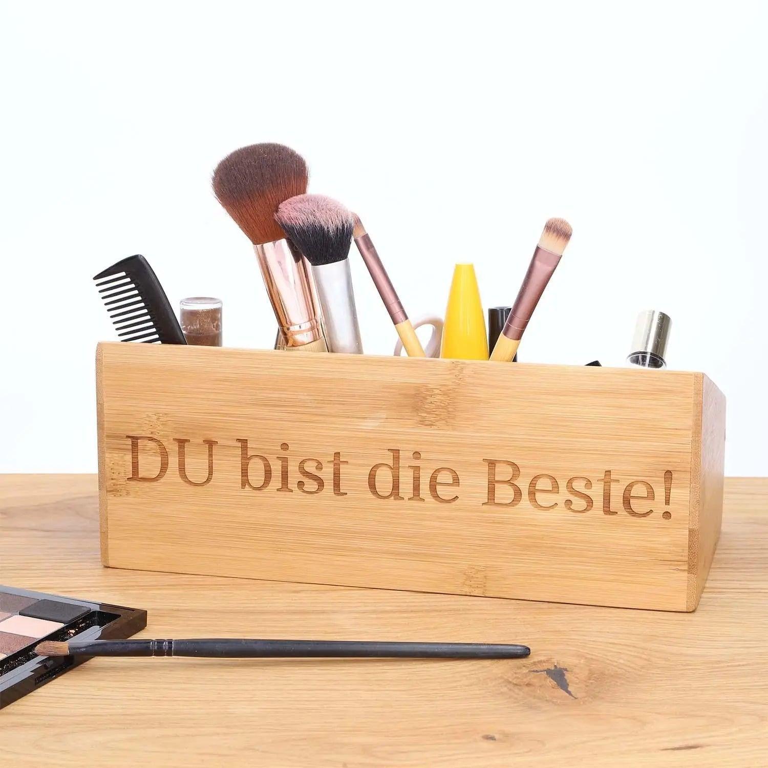 Organizer aus Bambus mit Gravur - Schreibtisch-Organizer personalisiert