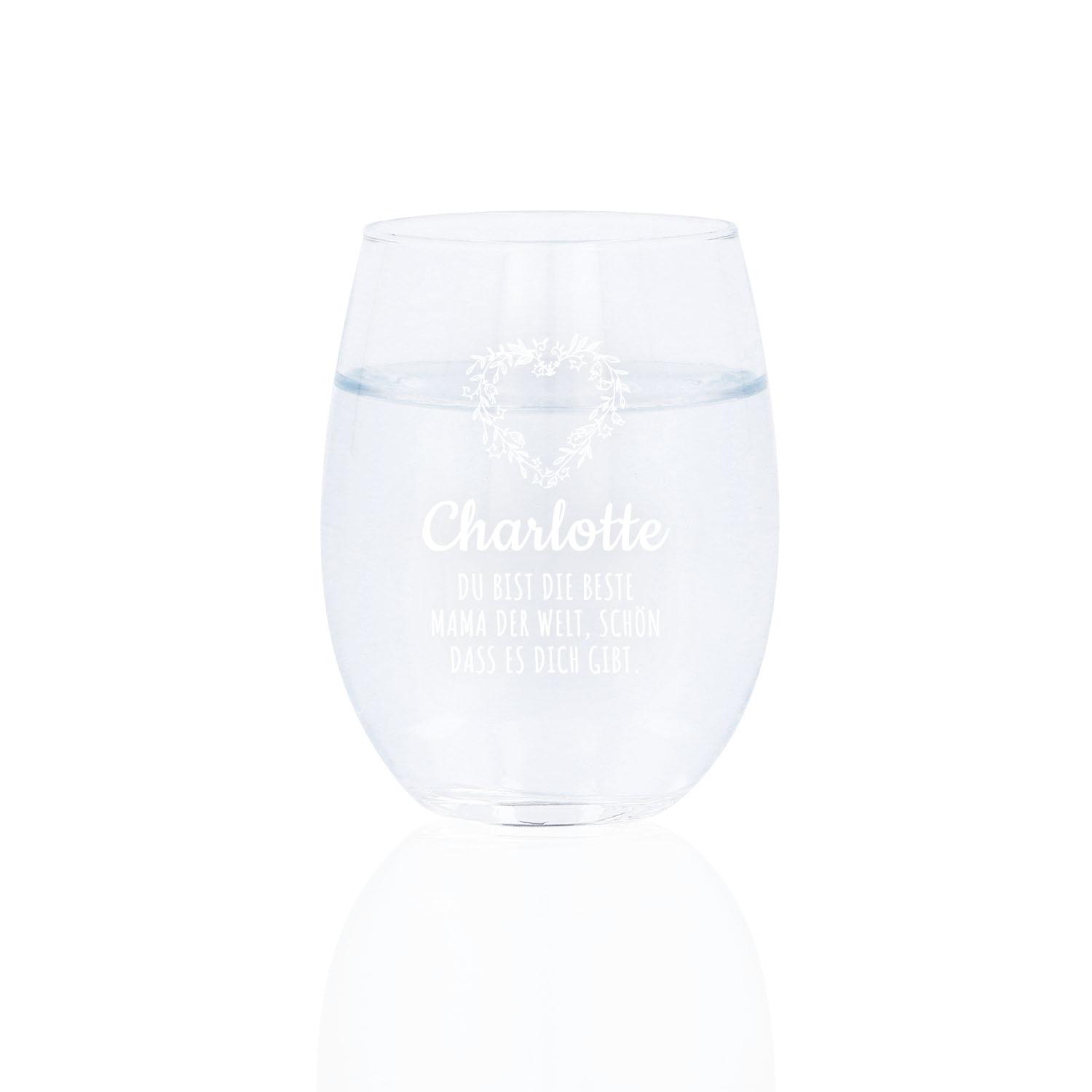 Wasserglas "Aqua small" mit Gravur - personalisiert