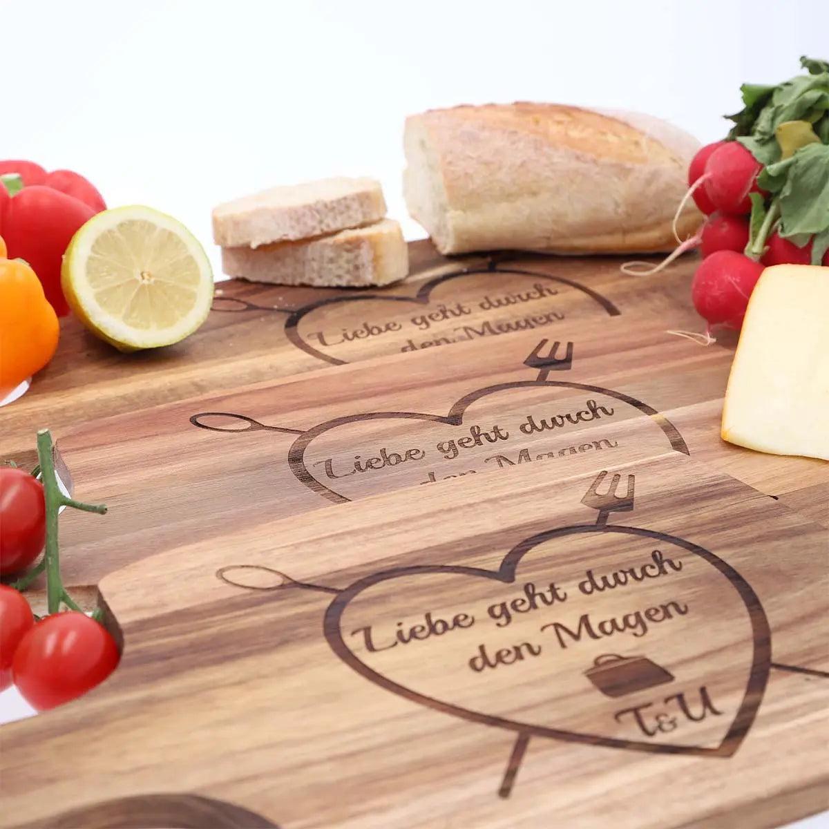 Schneidebretter Set (3 Brettchen) aus Akazienholz mit Gravur