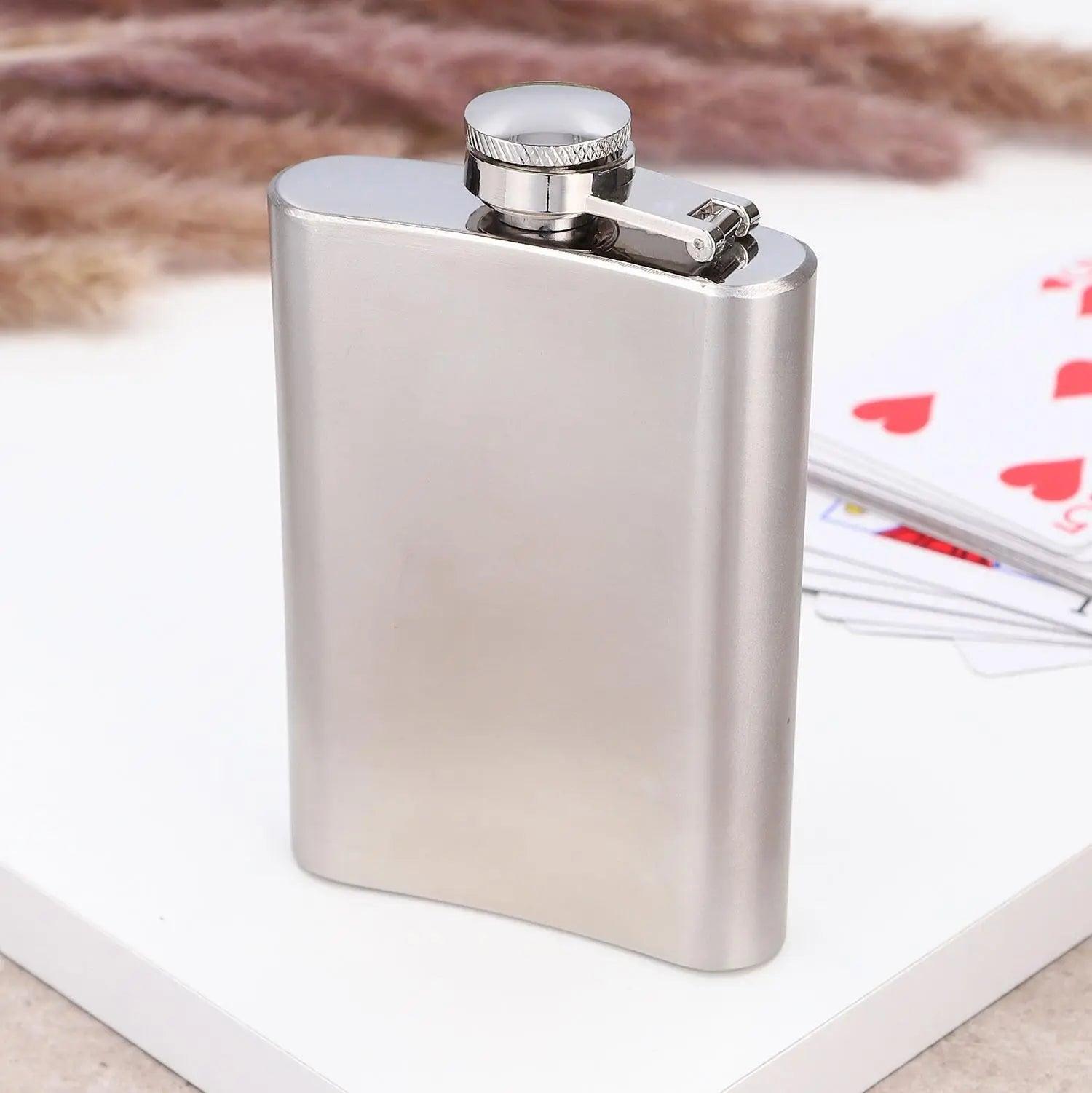 Slim Flachmann mit Gravur 150 ml aus Edelstahl - personalisiertes Geschenk für unterwegs