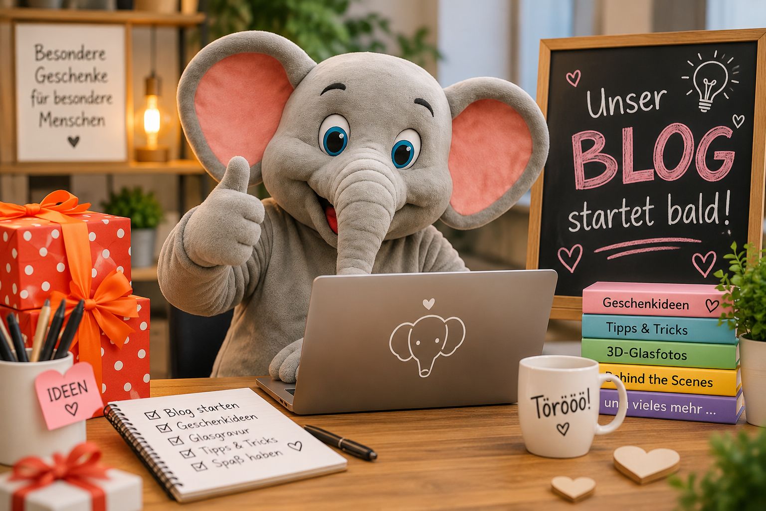 Der Geschenkefant startet seinen Geschenkeblog!