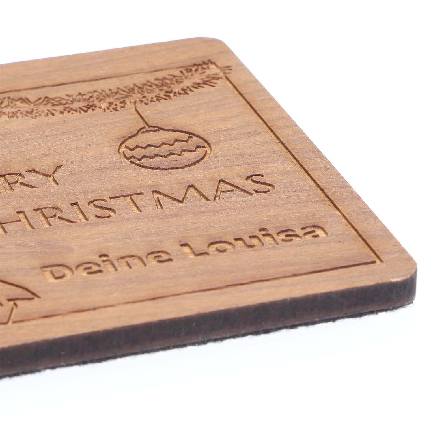 Holz Untersetzer-Set aus Nussbaum mit Gravur - 4-teilig personalisiert