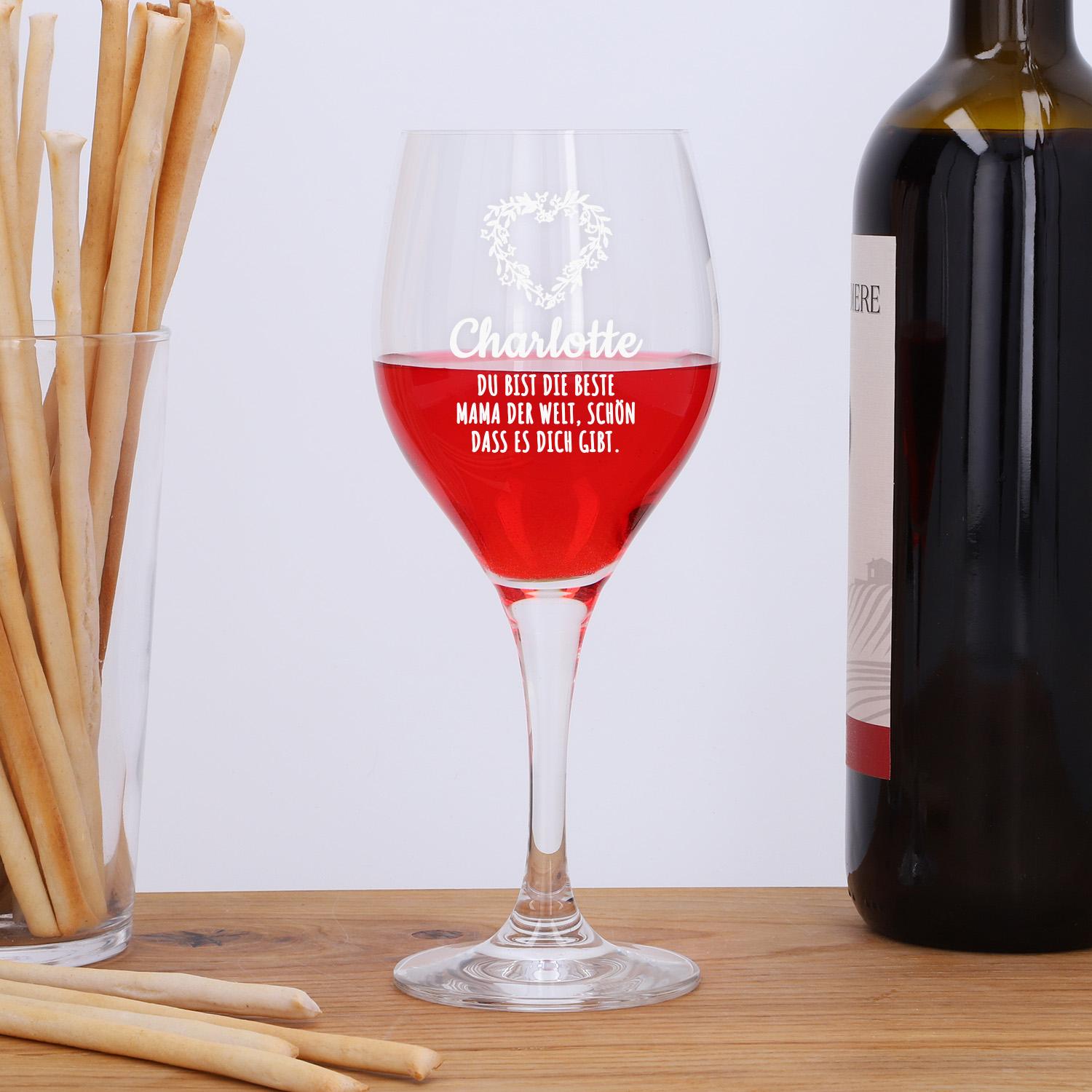 Weinkelch "Burgunder" mit Gravur - personalisiertes Rotweinglas