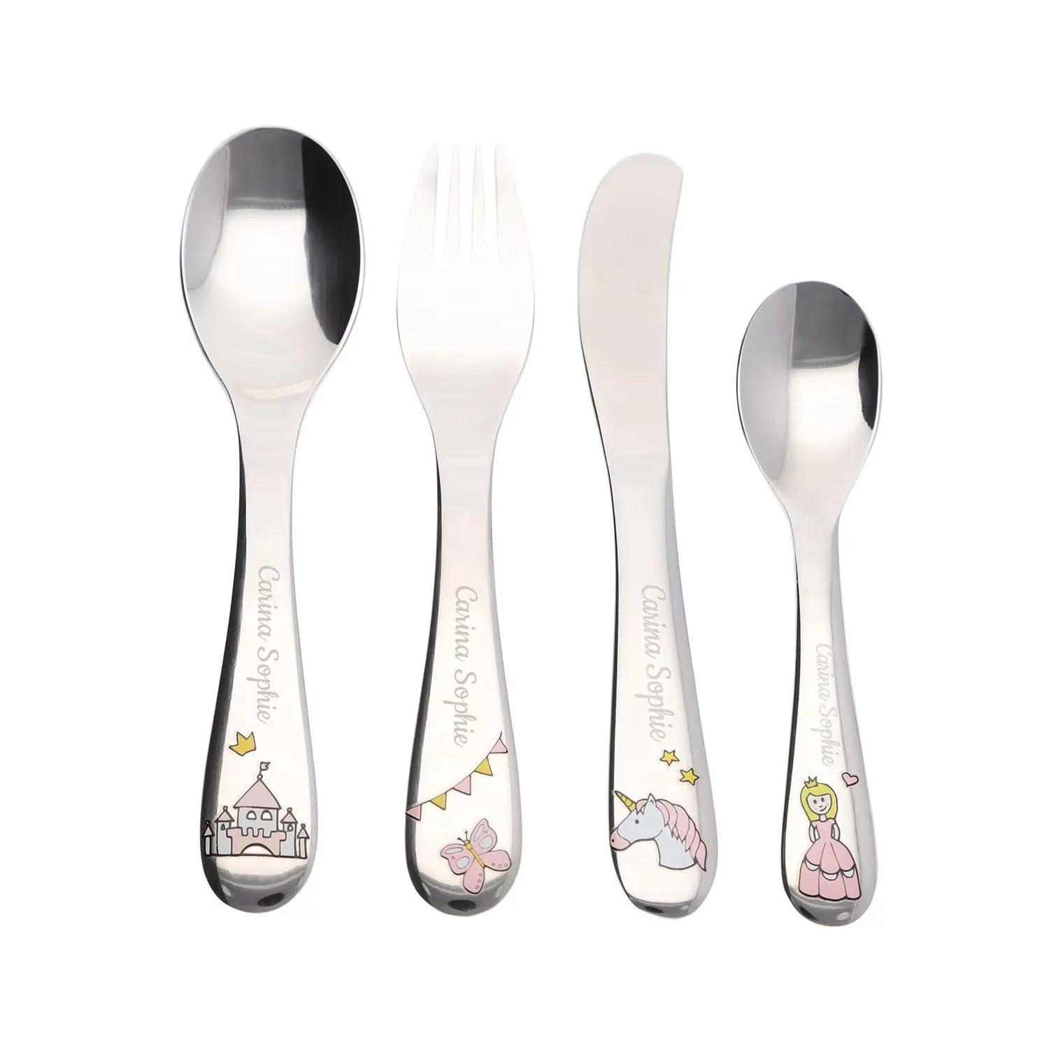 Kinderbesteck "Prinzessin" (4-teilig mit Gravur)