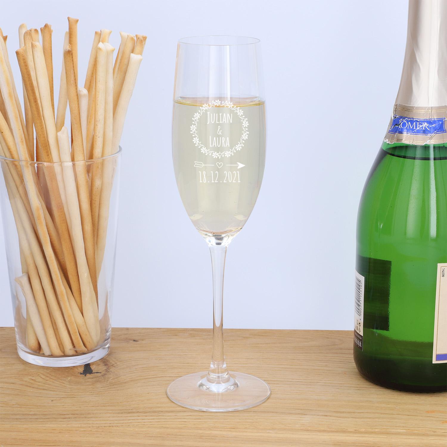 Sektglas "Prosit" mit Gravur - personalisiert