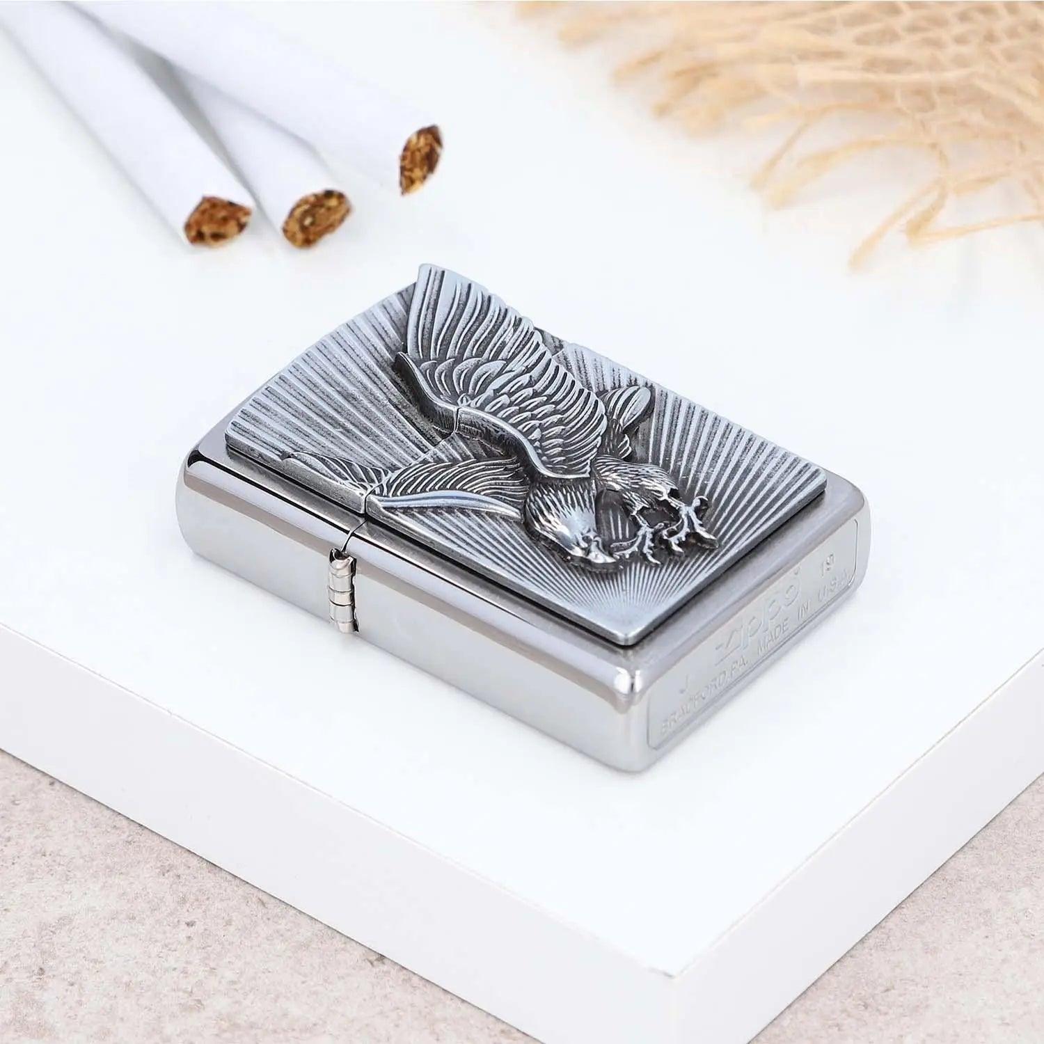 Premium Zippo Adler mit Gravur - originales windfestes Benzinfeuerzeug