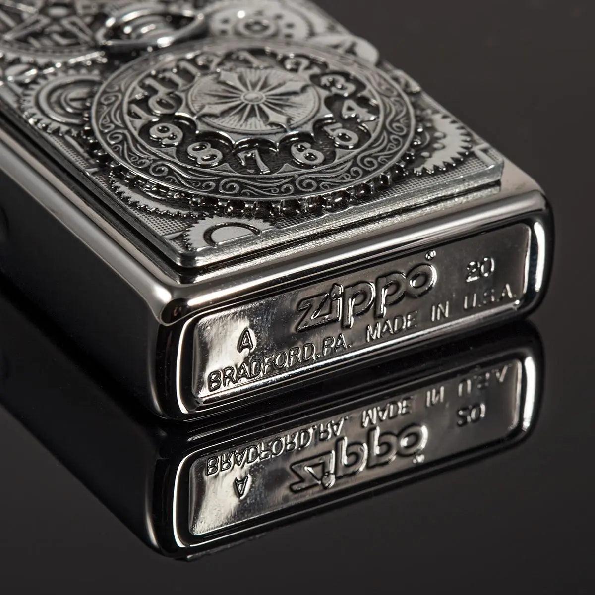 Premium Zippo Taschenuhr mit Gravur - originales Benzinfeuerzeug im Vintage-Look