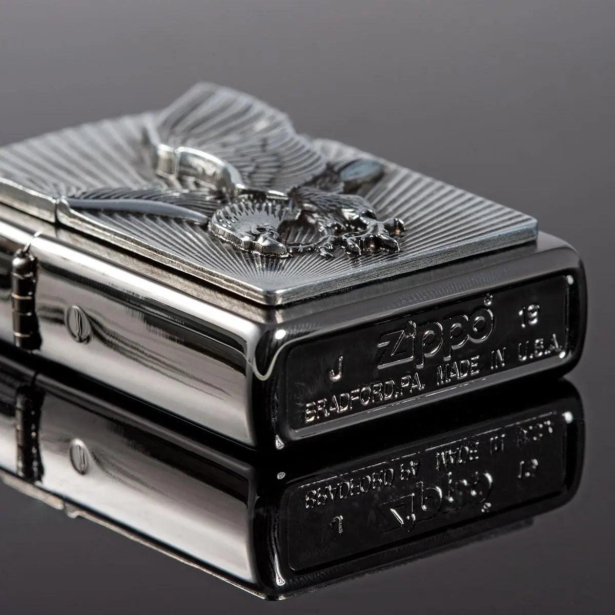 Premium Zippo Adler mit Gravur - originales windfestes Benzinfeuerzeug