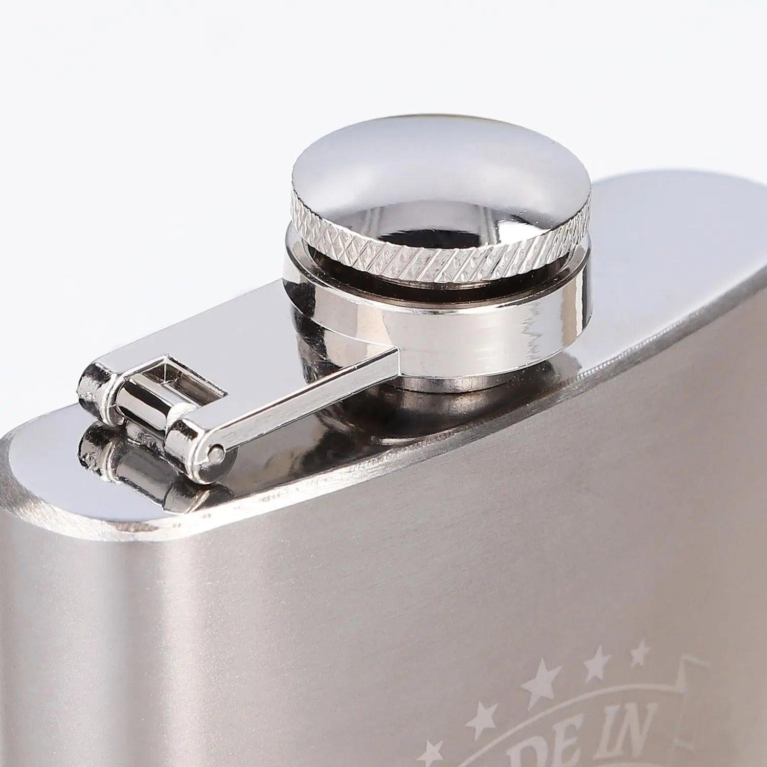 Slim Flachmann mit Gravur 150 ml aus Edelstahl - personalisiertes Geschenk für unterwegs