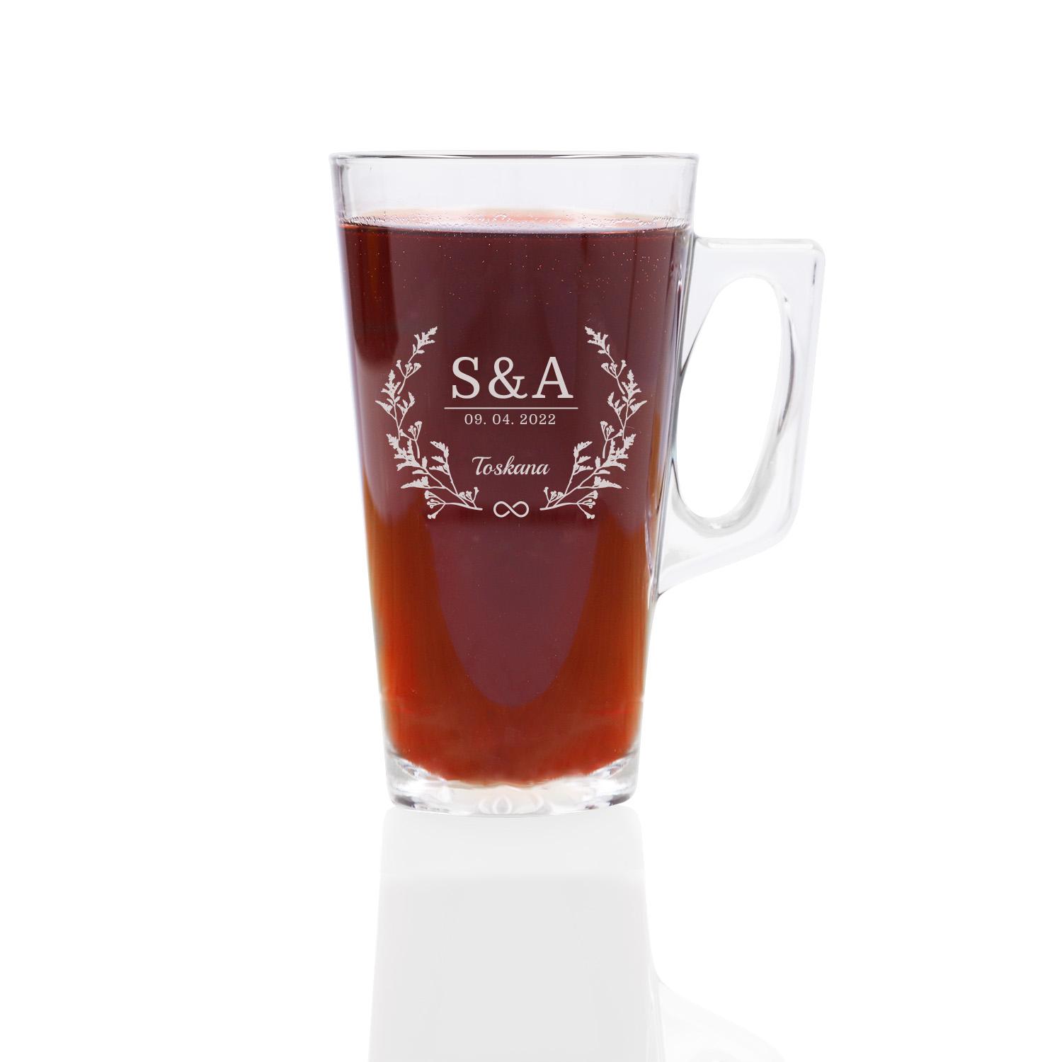 Teeglas "Berry" mit Gravur und Henkel - personalisiert