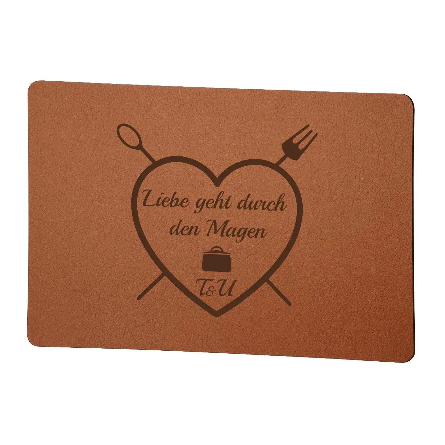 Leder-Tischset Light mit Gravur