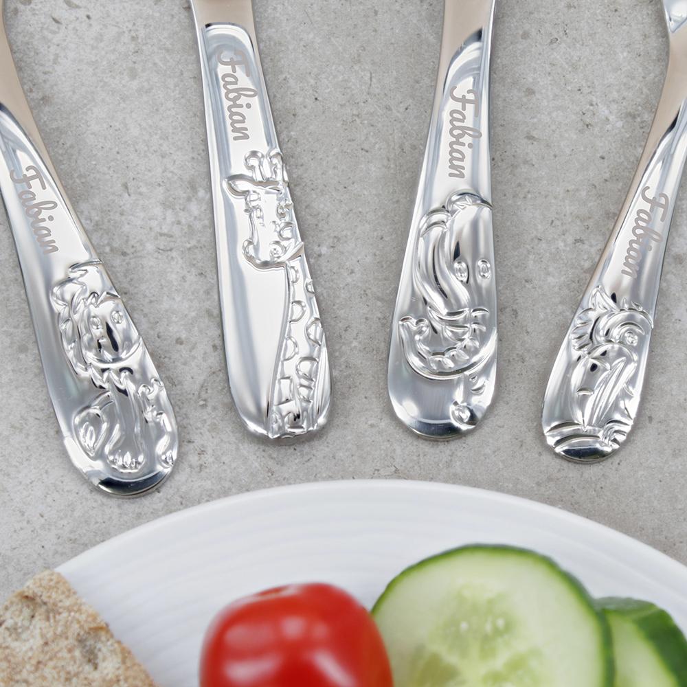 Amefa Kinderbesteck 4-teilig mit Gravur Dschungeltiere