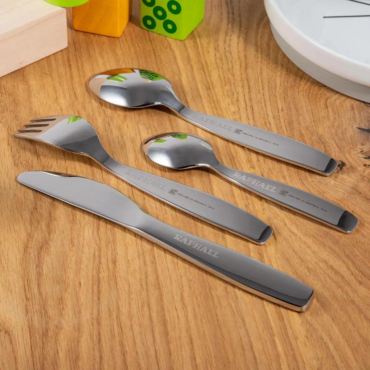 ZWILLING® Kinderbesteck 4-teilig mit Gravur "Jungle"