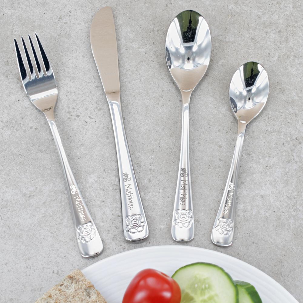 Amefa Kinderbesteck 4-teilig mit Gravur TEDDY BEAR