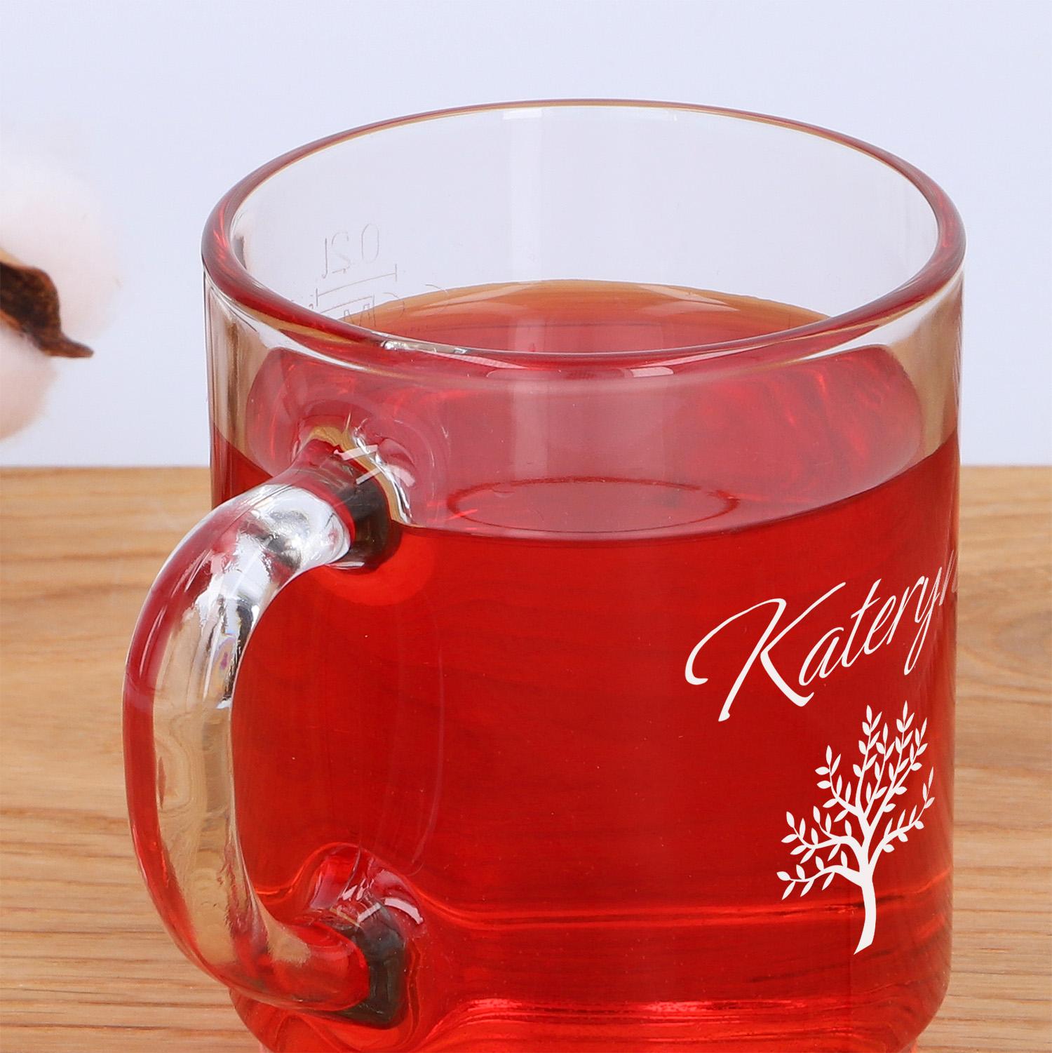 Teeglas "Kanpur" mit Gravur und Henkel - personalisiert