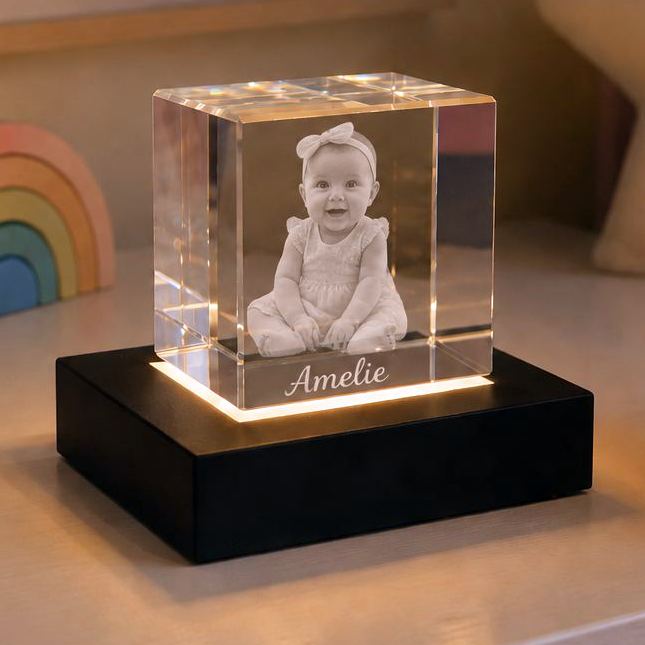 3D Glasfoto Würfel