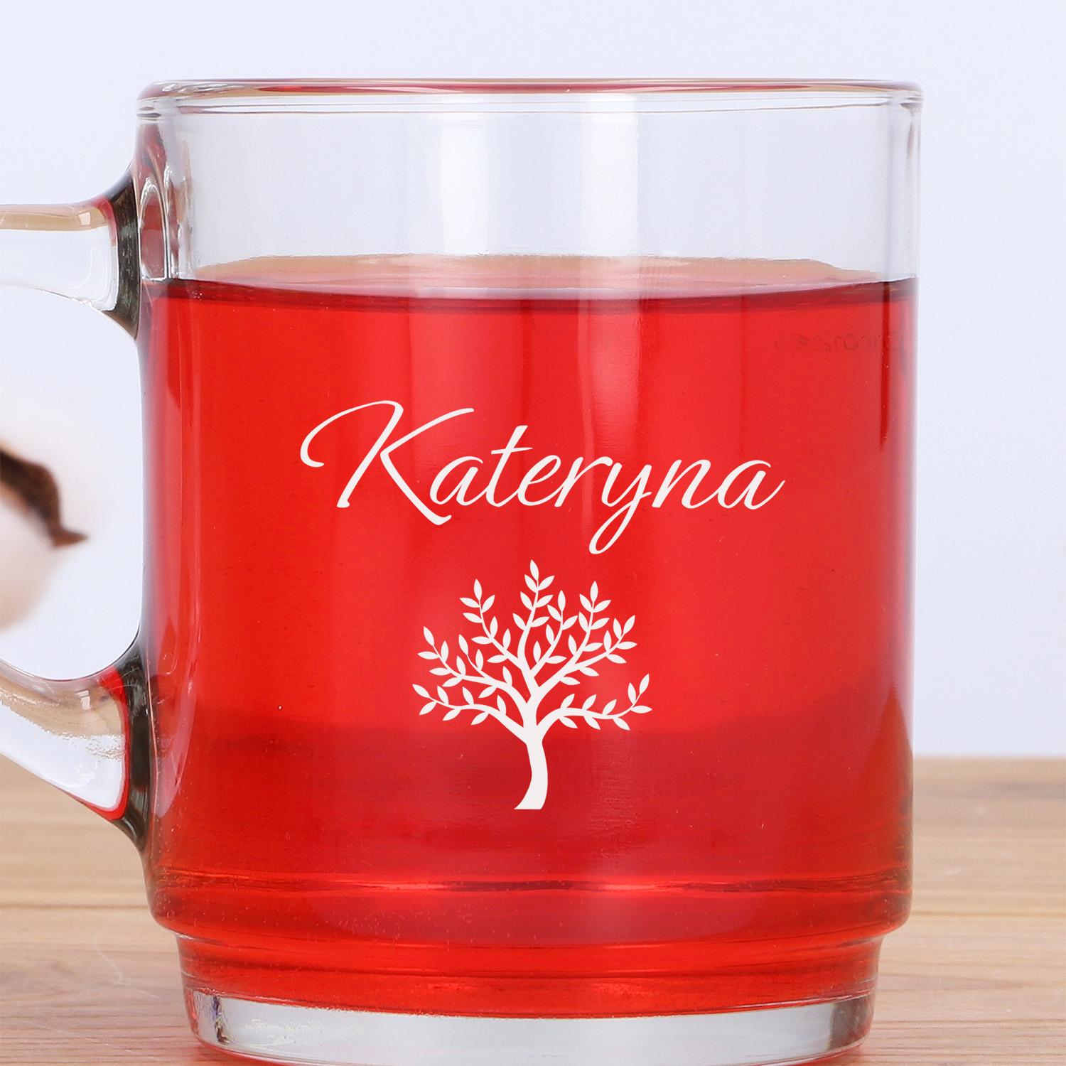 Teeglas "Kanpur" mit Gravur und Henkel - personalisiert