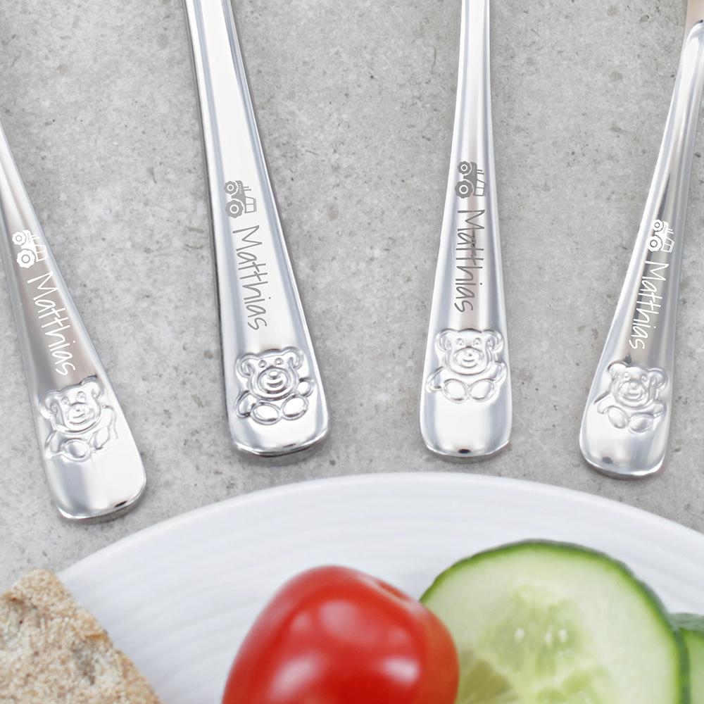 Amefa Kinderbesteck 4-teilig mit Gravur TEDDY BEAR