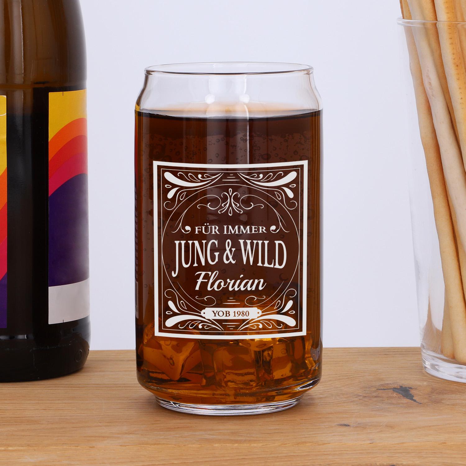 Cola Glas mit Gravur "Happiness" 470 ml - personalisiertes Colaglas