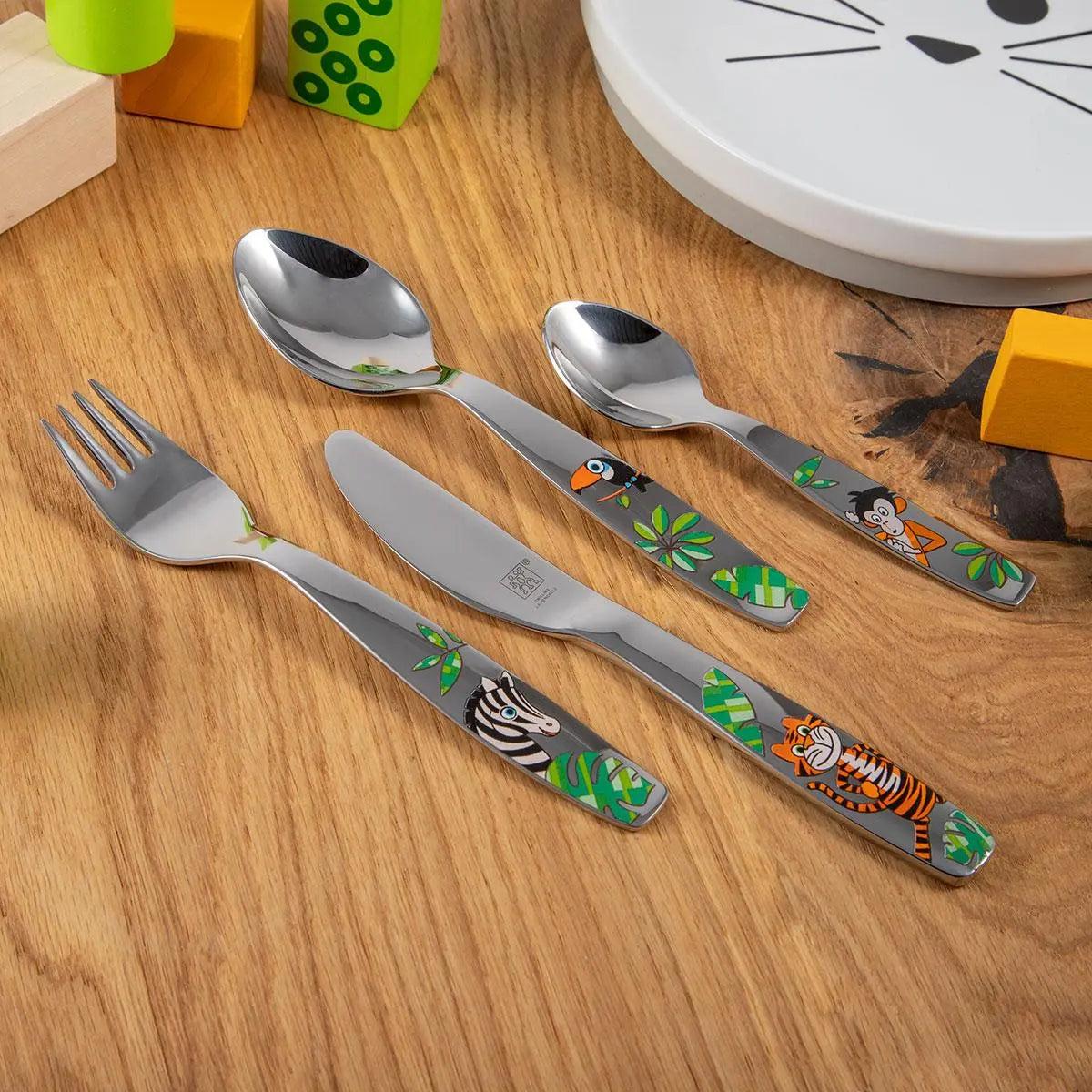 ZWILLING® Kinderbesteck 4-teilig mit Gravur "Jungle"