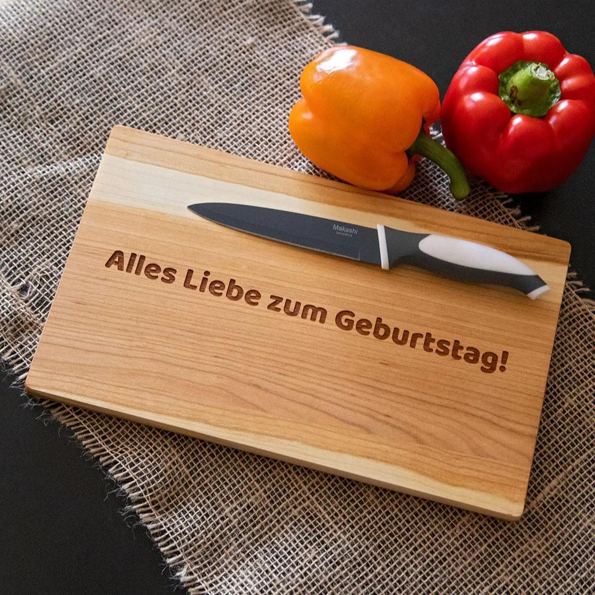 Schneidebrett mit Gravur aus Kirsche