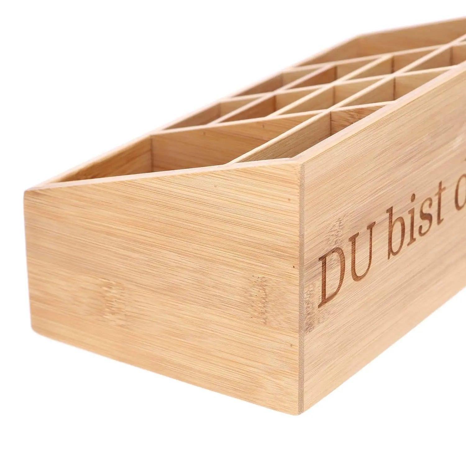 Organizer aus Bambus mit Gravur - Schreibtisch-Organizer personalisiert