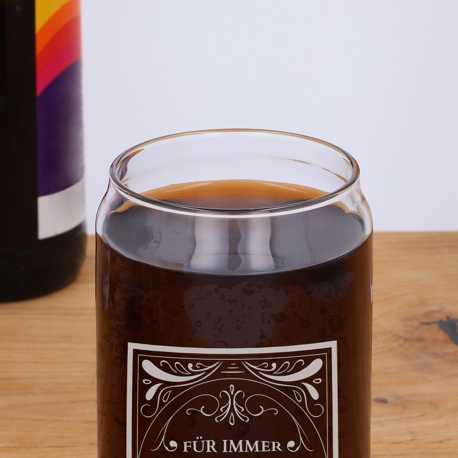 Cola Glas mit Gravur "Happiness" 470 ml - personalisiertes Colaglas