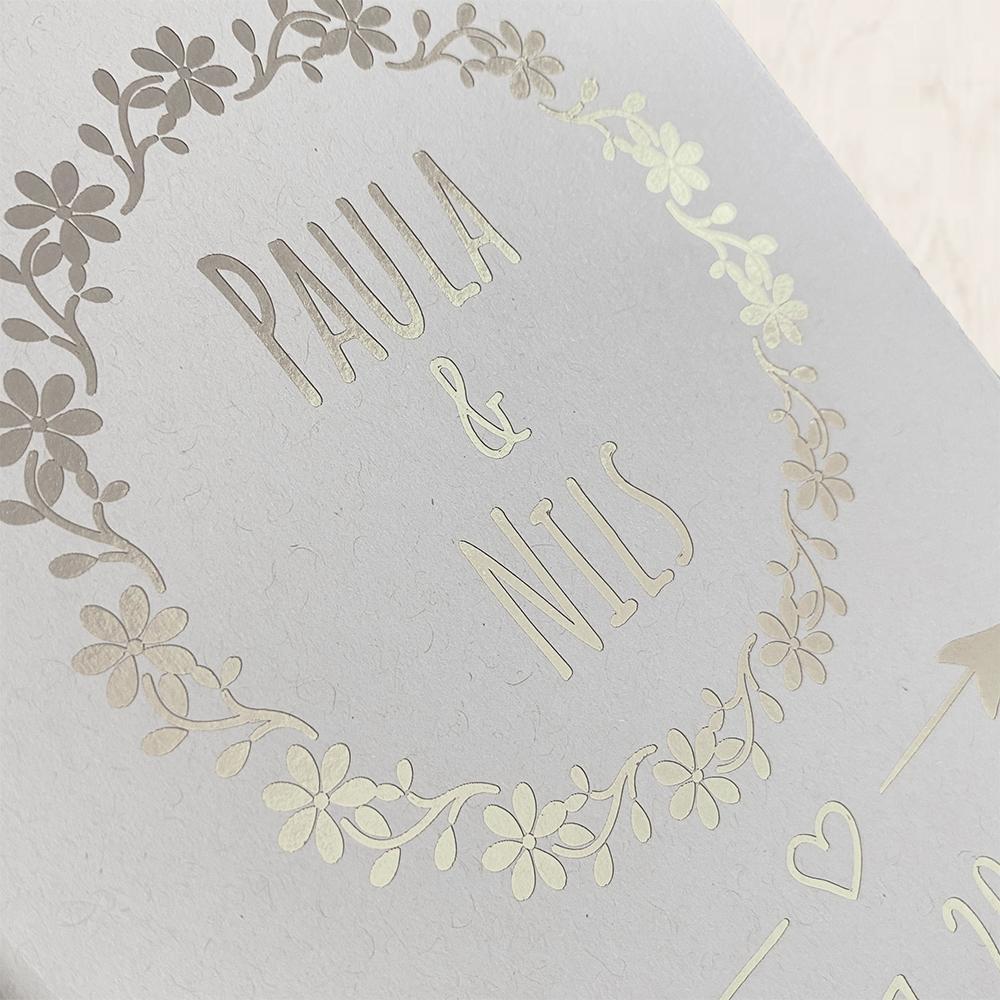 Notizbuch personalisiert Weiß / Silber Metallic - DIN A5 mit Gravur