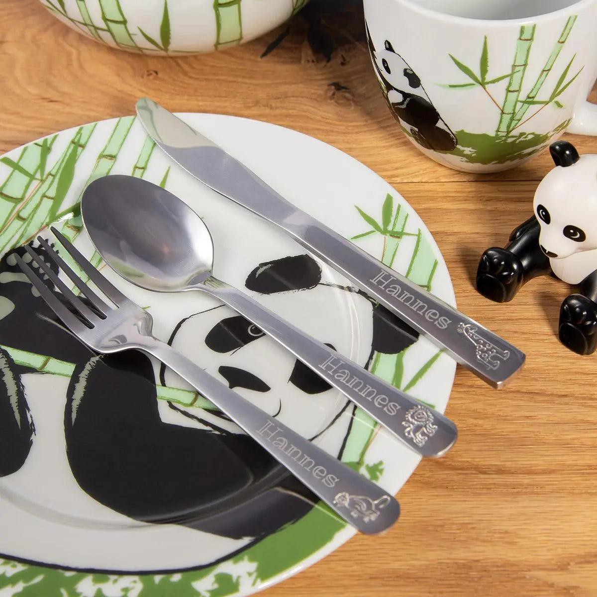 Kinderbesteck 3-teilig mit Gravur Motiv "Zoo"